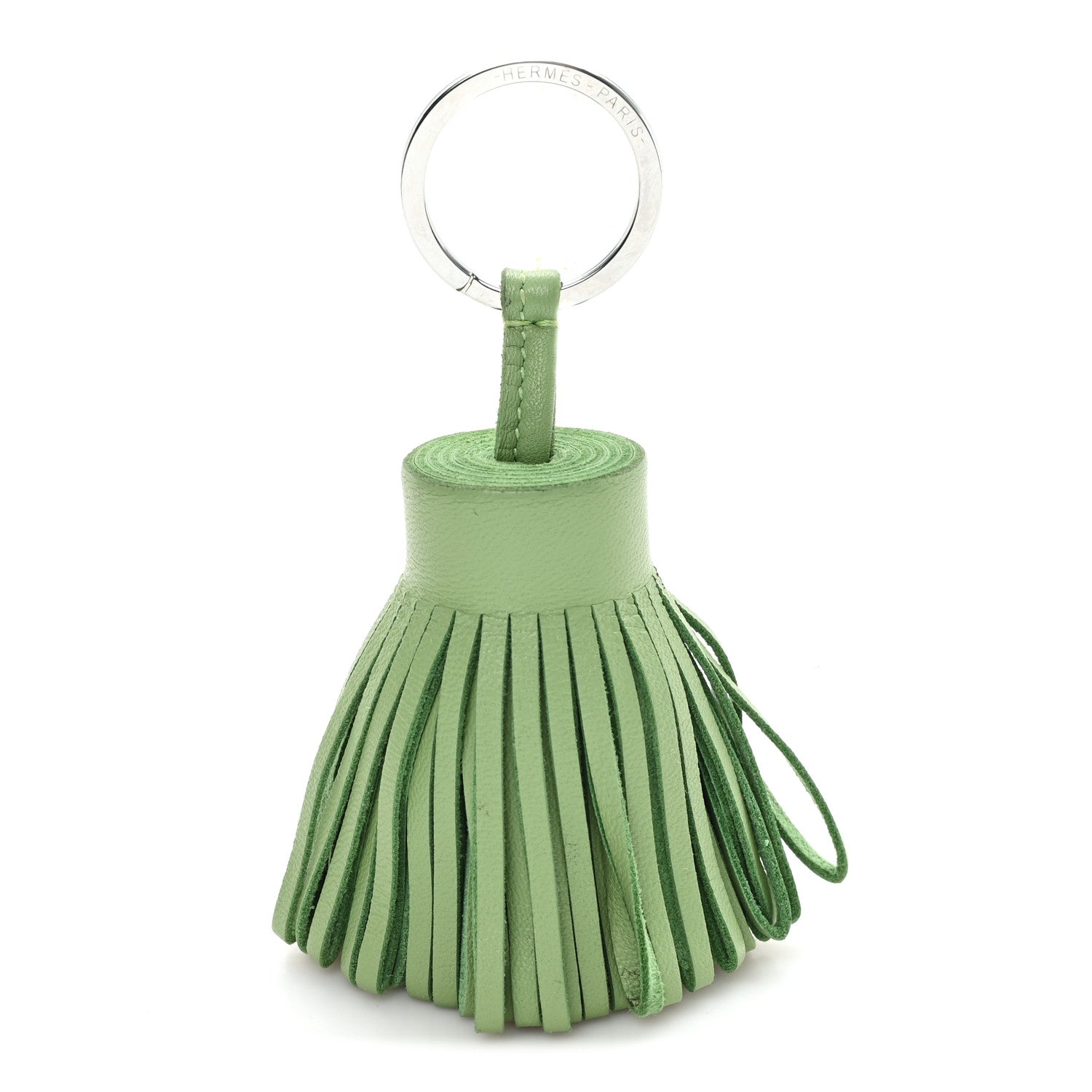 Hermes Lambskin Carmen Tassel Key Holder Menthe 1 of 4