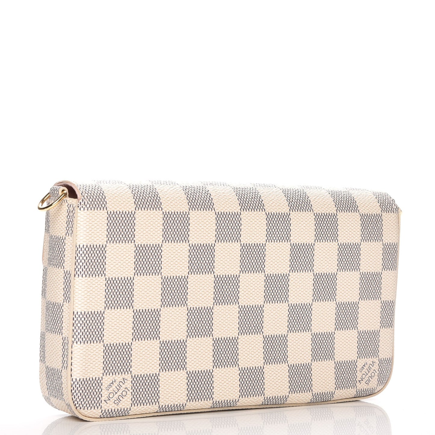 Damier Azur Pochette Felicie Chain Wallet Rose Ballerine