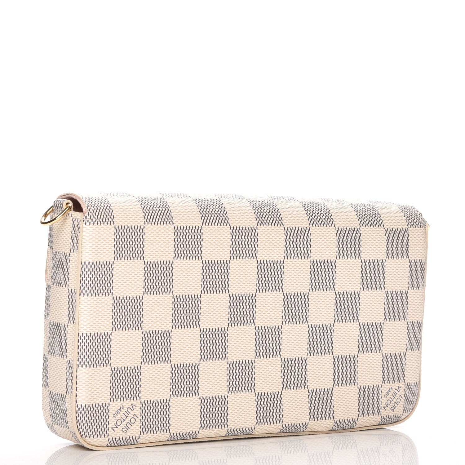 Louis Vuitton Damier Azur Pochette Felicie Chain Wallet Rose Ballerine 3 of 9