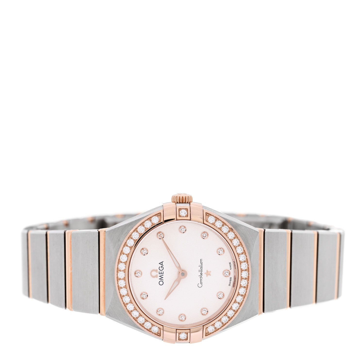 Omega Stainless Steel 18K Yellow Gold Diamond Bezel Mother of Pearl 28mm Constellation Quartz Watch 131.25.28.60.55.002 2 of 5