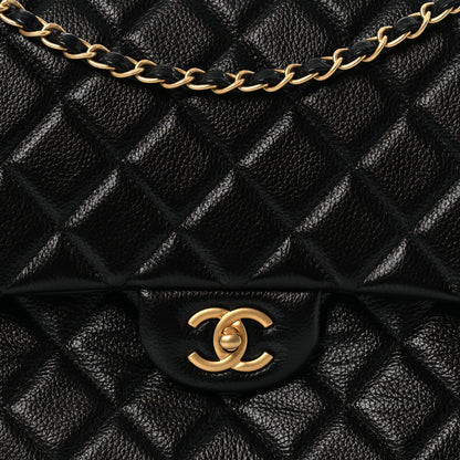Chanel Grained Calfskin Quilted XXL Travel Flap Bag Black 10 of 12