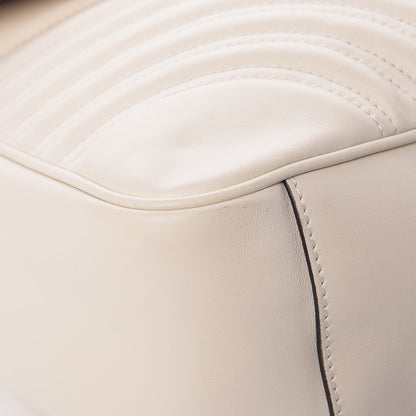 Gucci Calfskin Matelasse Large GG Marmont Shoulder Bag Mystic White 5 of 13