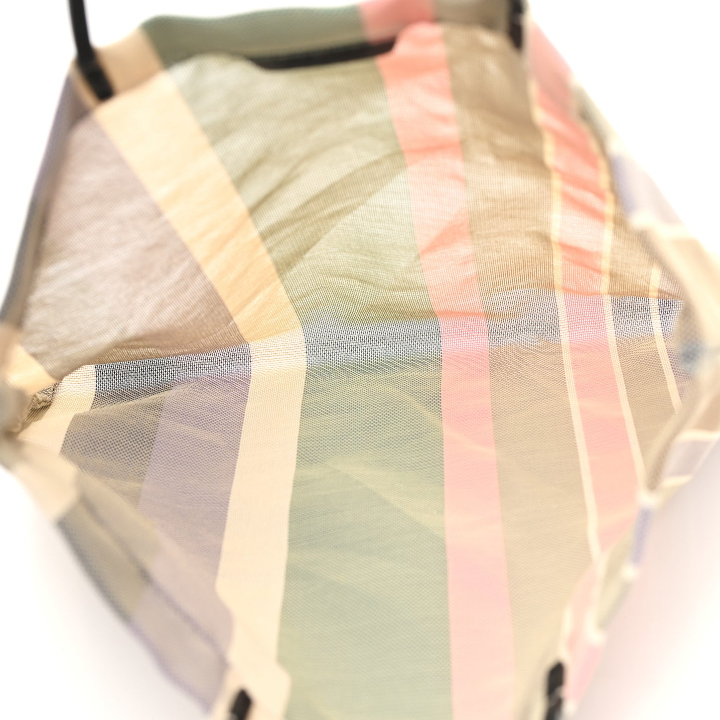 Mesh Saddle Calfskin Mini Barn Tote Bag Multicolor