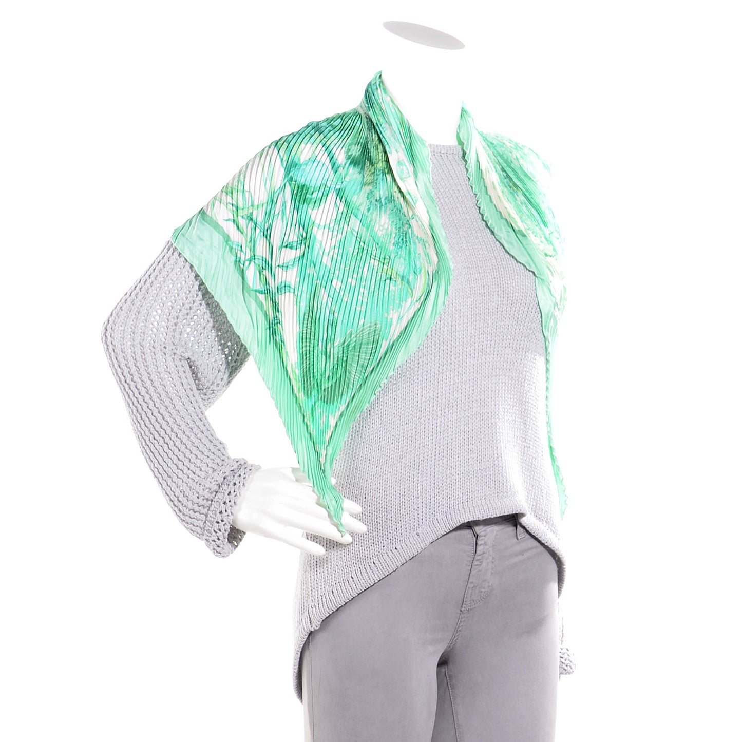 Silk Plisse Au Bord de L'Eau Scarf 90