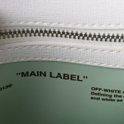 Off-White Saffiano Striped Mini Diag Binder Clip Bag White Black 6 of 12