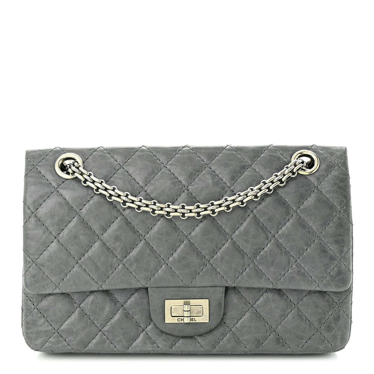 Aged Calfskin Quilted 50th Anniversary 2.55 Reissue 225 Flap Grey