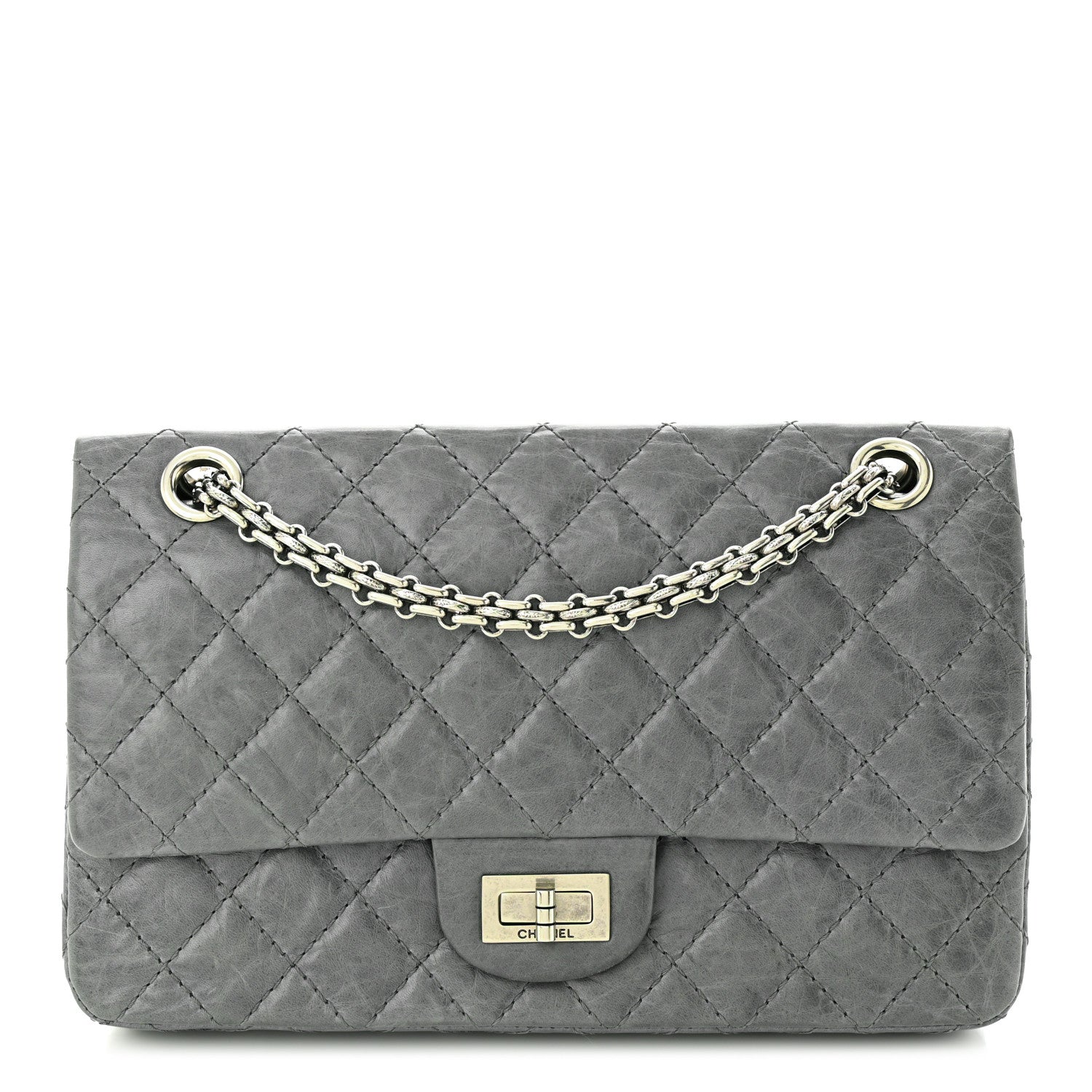 Chanel Aged Calfskin Quilted 50th Anniversary 2.55 Reissue 225 Flap Grey 1 of 11