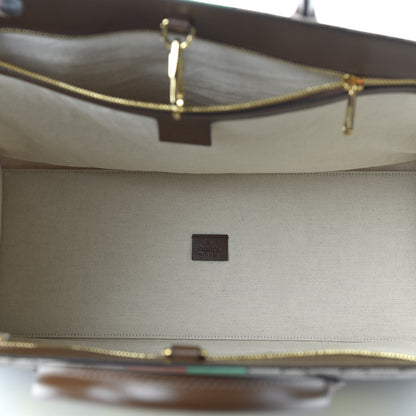 Gucci GG Supreme Monogram Fake/Not Large Retro Interlocking G Tote Bag Beige Brown Sugar 6 of 11