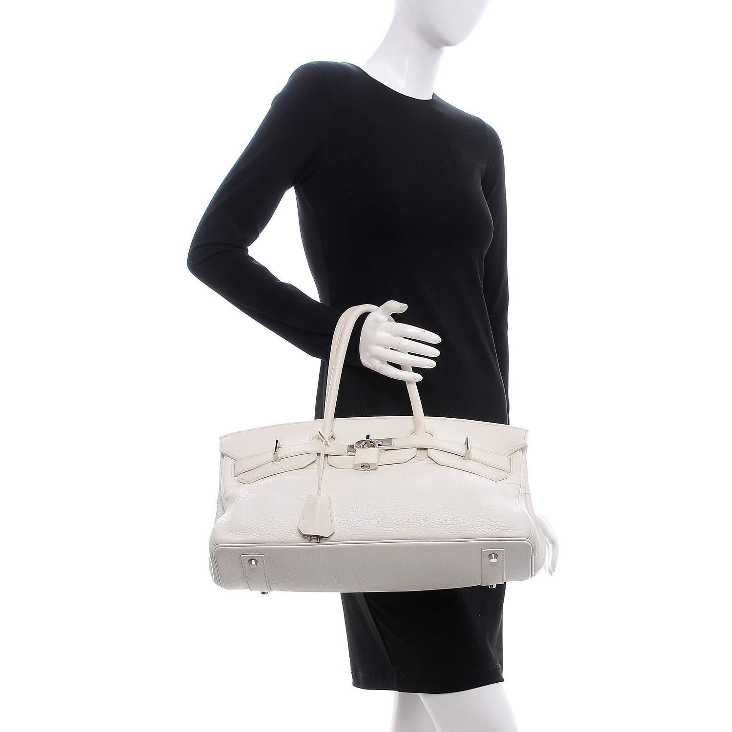 Hermes Taurillon Clemence JPG Birkin 42 White 3 of 33