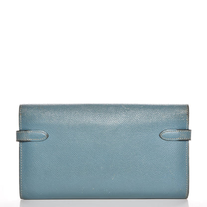 Hermes Epsom Kelly Longue Wallet Blue Jean 5 of 19