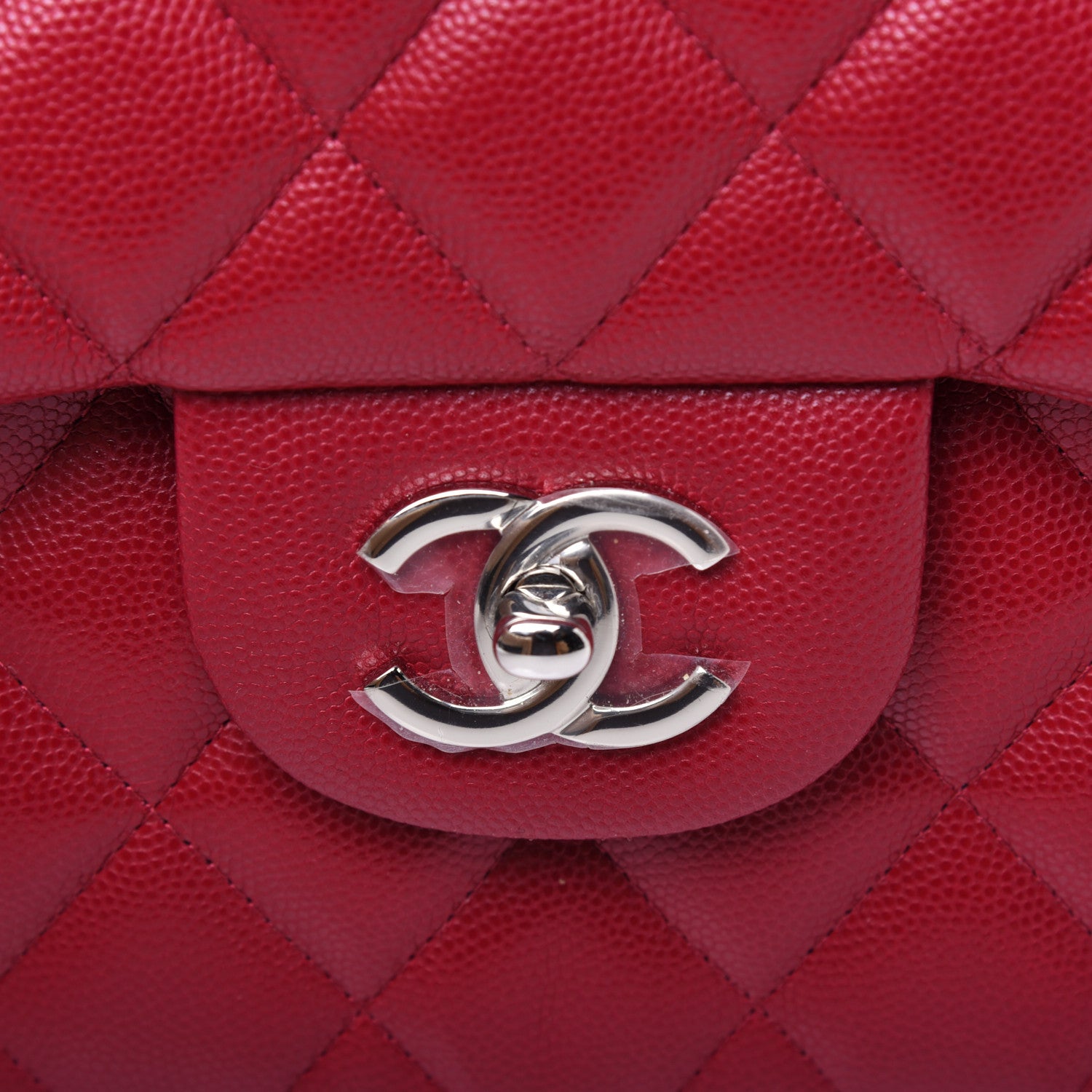Chanel Caviar Quilted Jumbo Double Flap Dark Pink 13 of 15