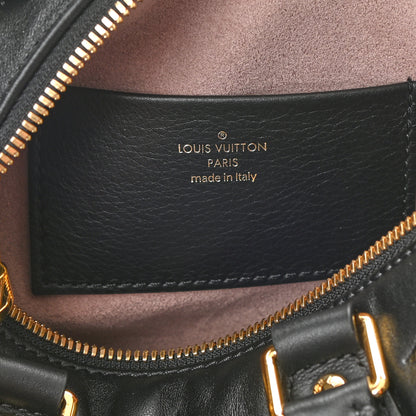 Louis Vuitton Lambskin Embossed Monogram Speedy 22 Bandouliere Black 6 of 7