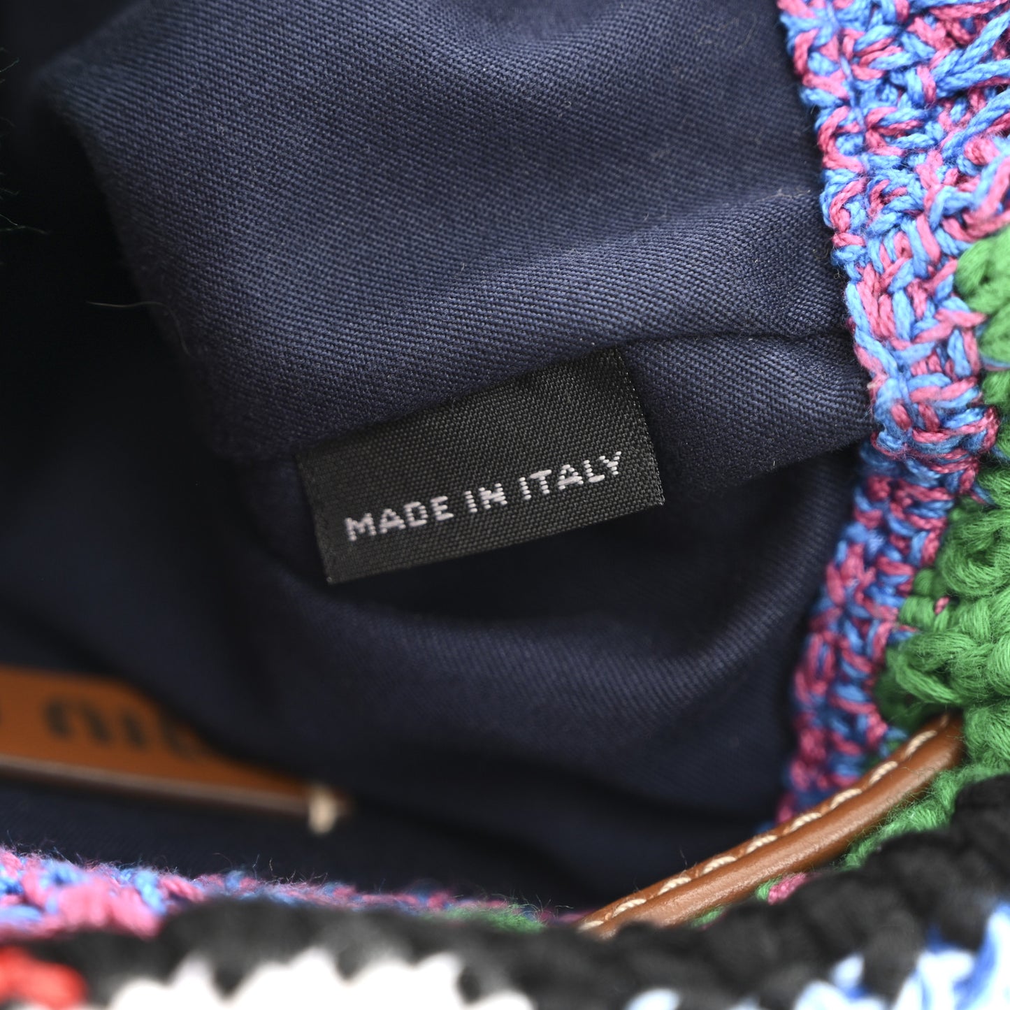 Fabric Crochet Drawstring Pouch Multicolor