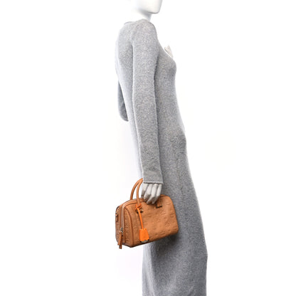 MCM Calfskin Ottomar Monogram Small Essential Boston Bag Sandstone 2 of 14