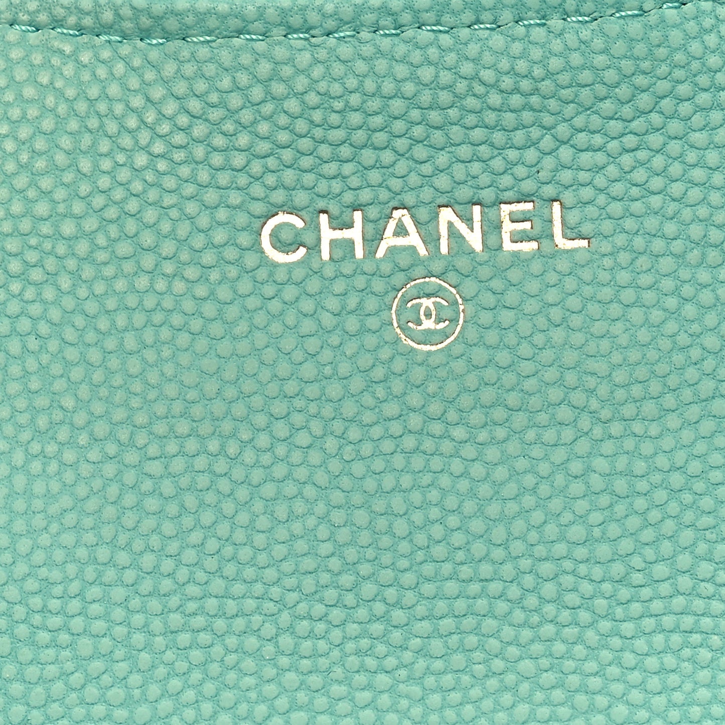 Caviar Flat Chevron Quilted Flap Card Holder Green