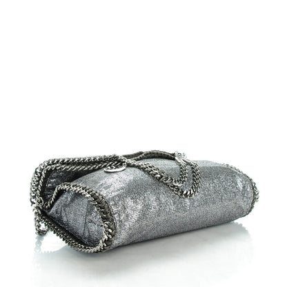 Stella McCartney Metallic Glitter Falabella Fold Over Tote Silver 4 of 9