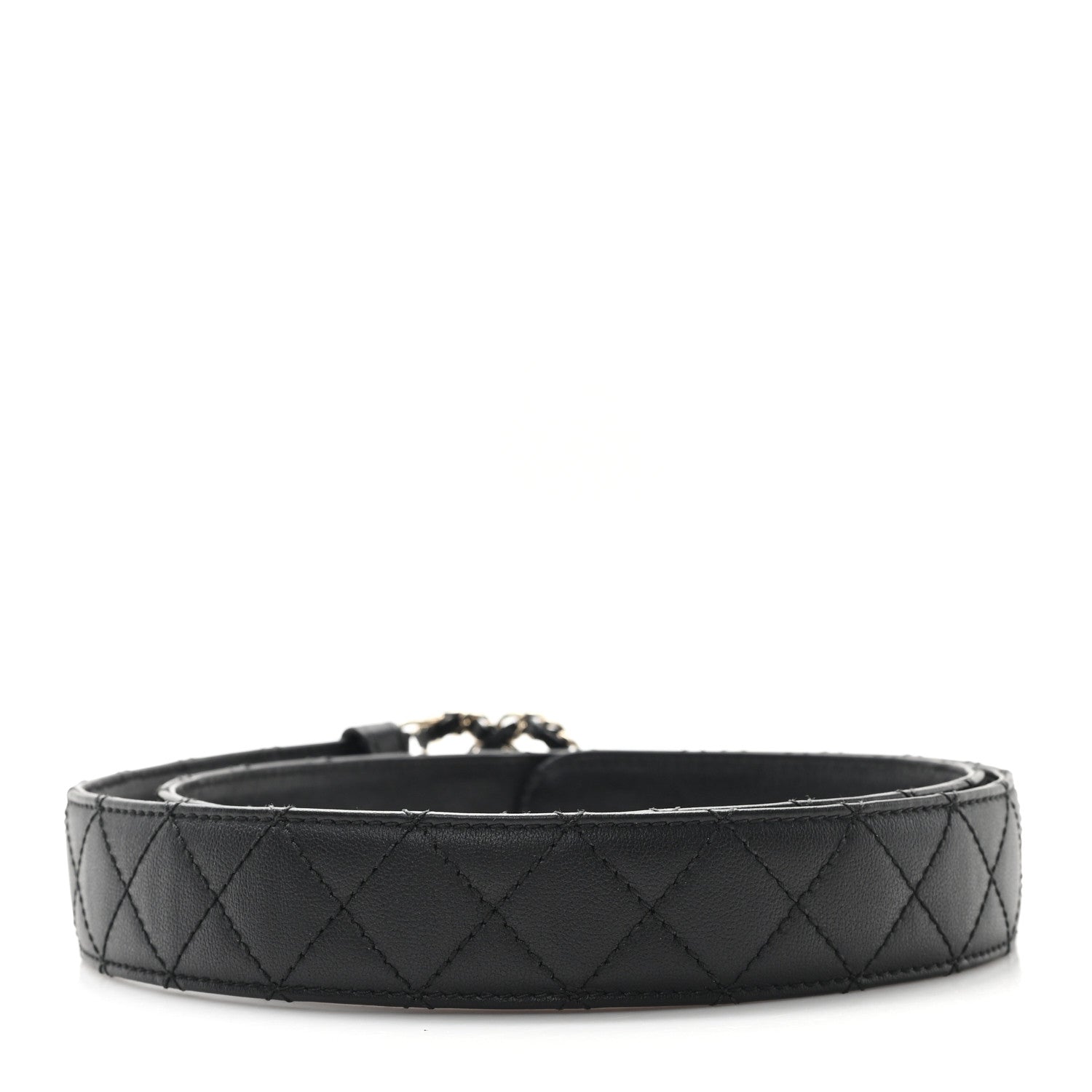 Chanel Calfskin Quilted CC Chain Belt 95 38 Black 2 of 6