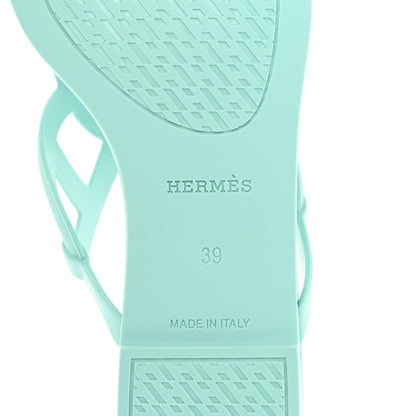 Hermes Rubber Womens Egerie Sandals 39 Vert Embrun 6 of 9