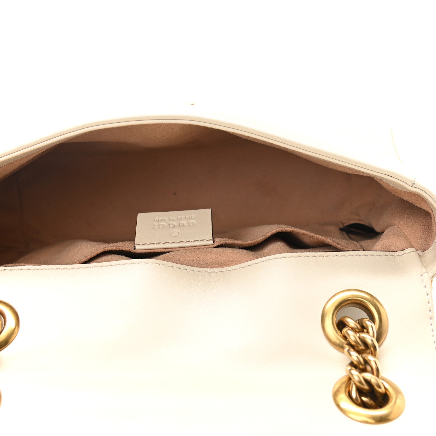 Gucci Calfskin Matelasse Mini GG Marmont Shoulder Bag White 5 of 12
