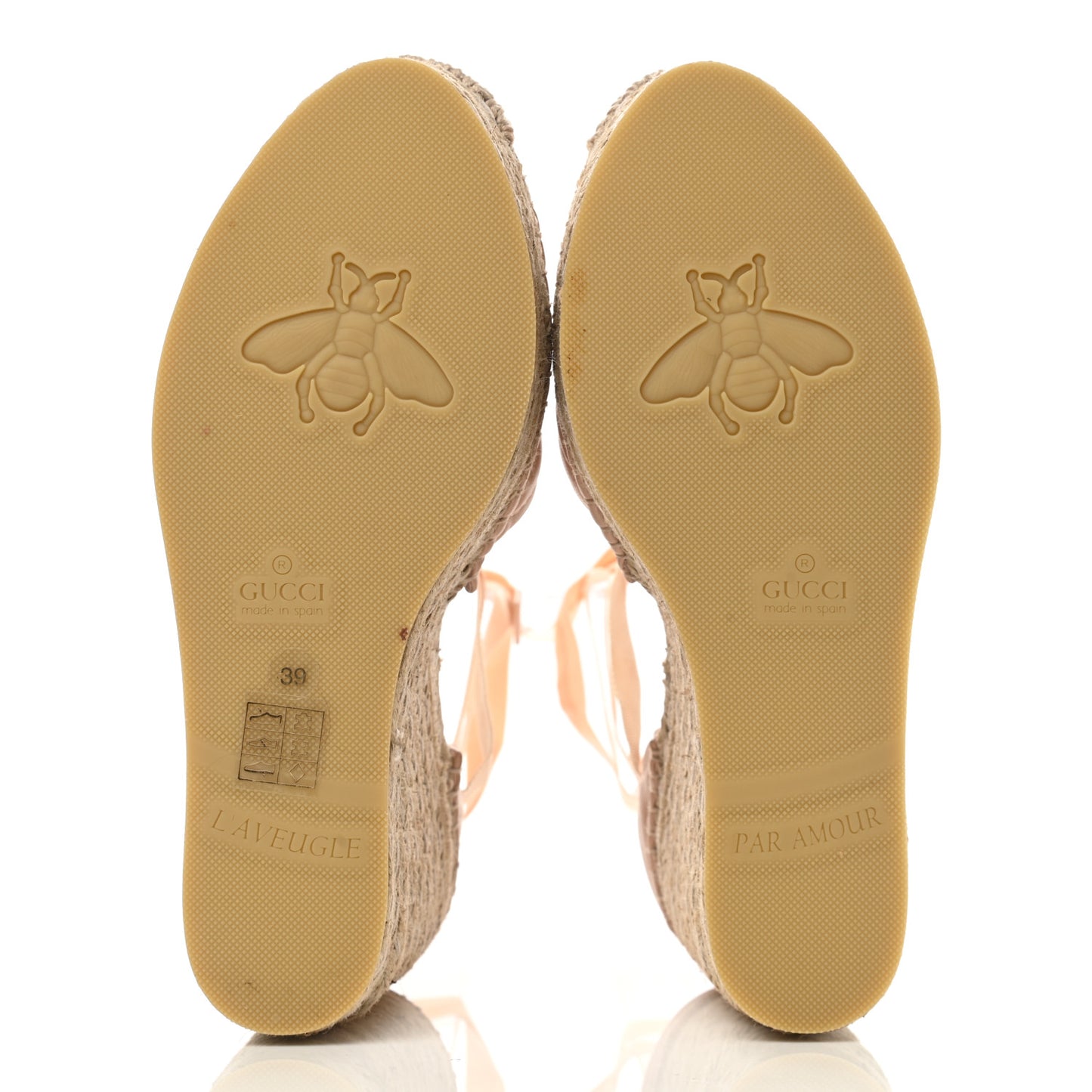 Nappa Matelasse GG Marmont Ankle Wrap Platform 35/120mm Espadrille Wedges 39 Skin Rose