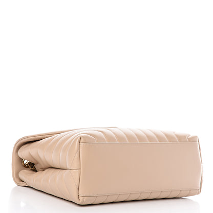 Saint Laurent Calfskin Y Quilted Monogram Medium Loulou Chain Satchel Nude Powder 4 of 11