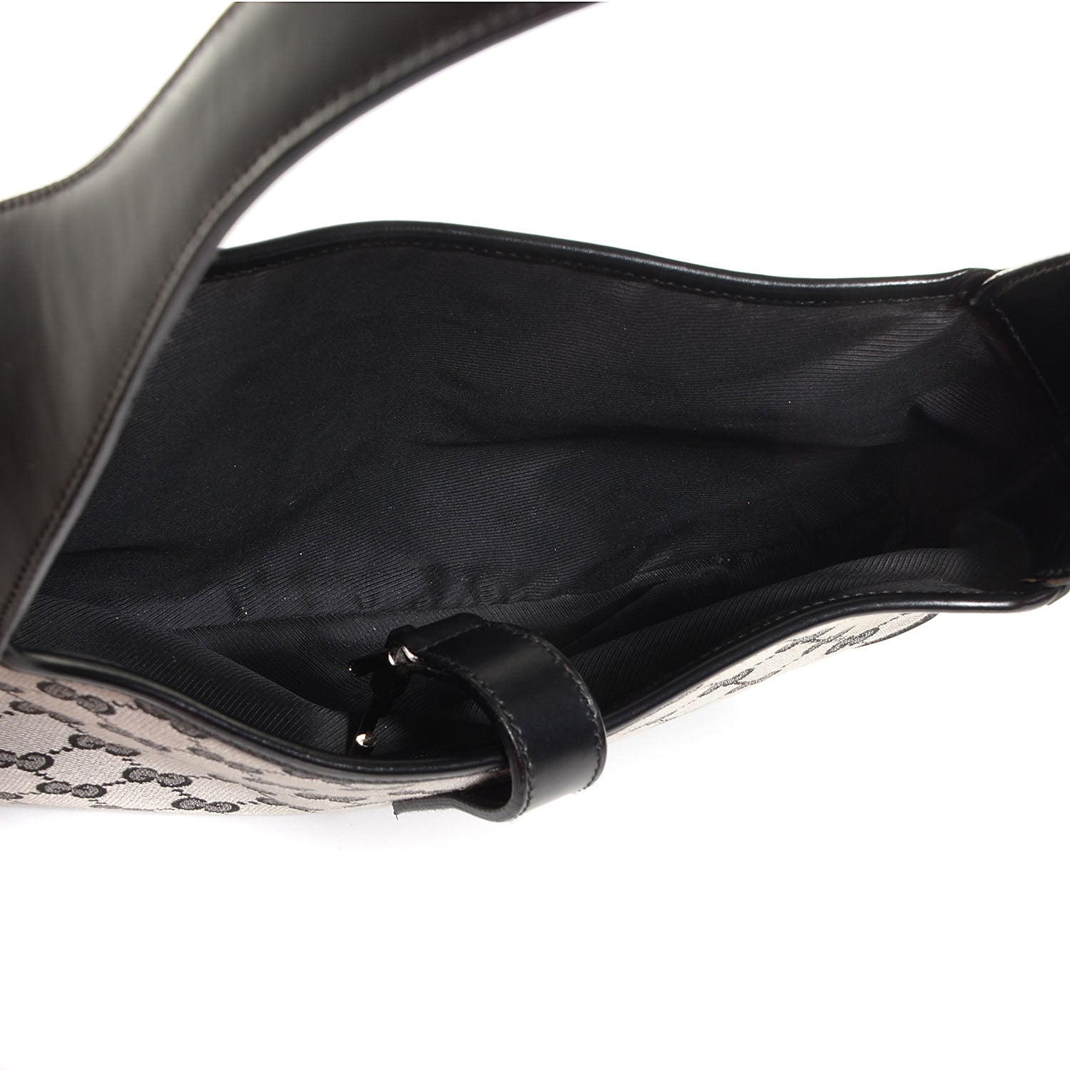 Gucci Denim Monogram Small Jackie O Hobo Black 5 of 7