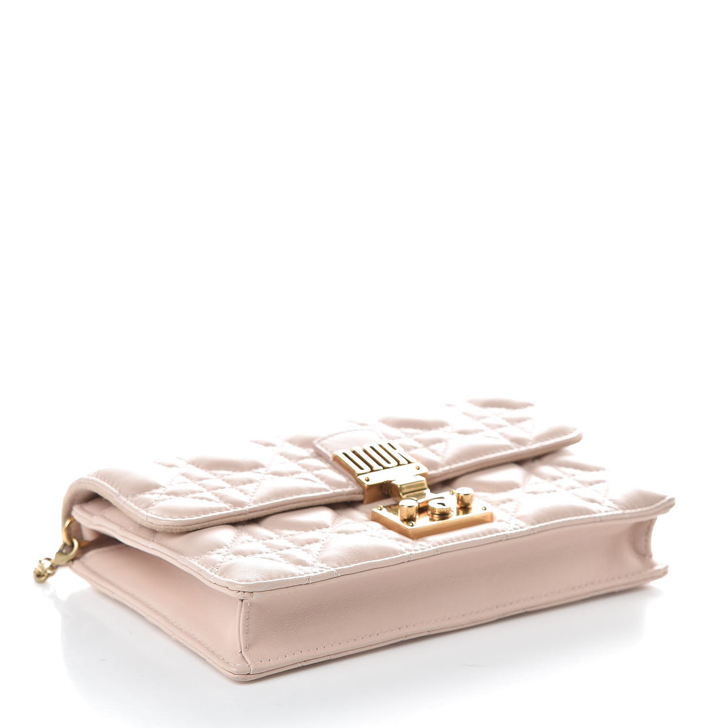 Lambskin Cannage Dioraddict Wallet On Chain Clutch Rose Poudre