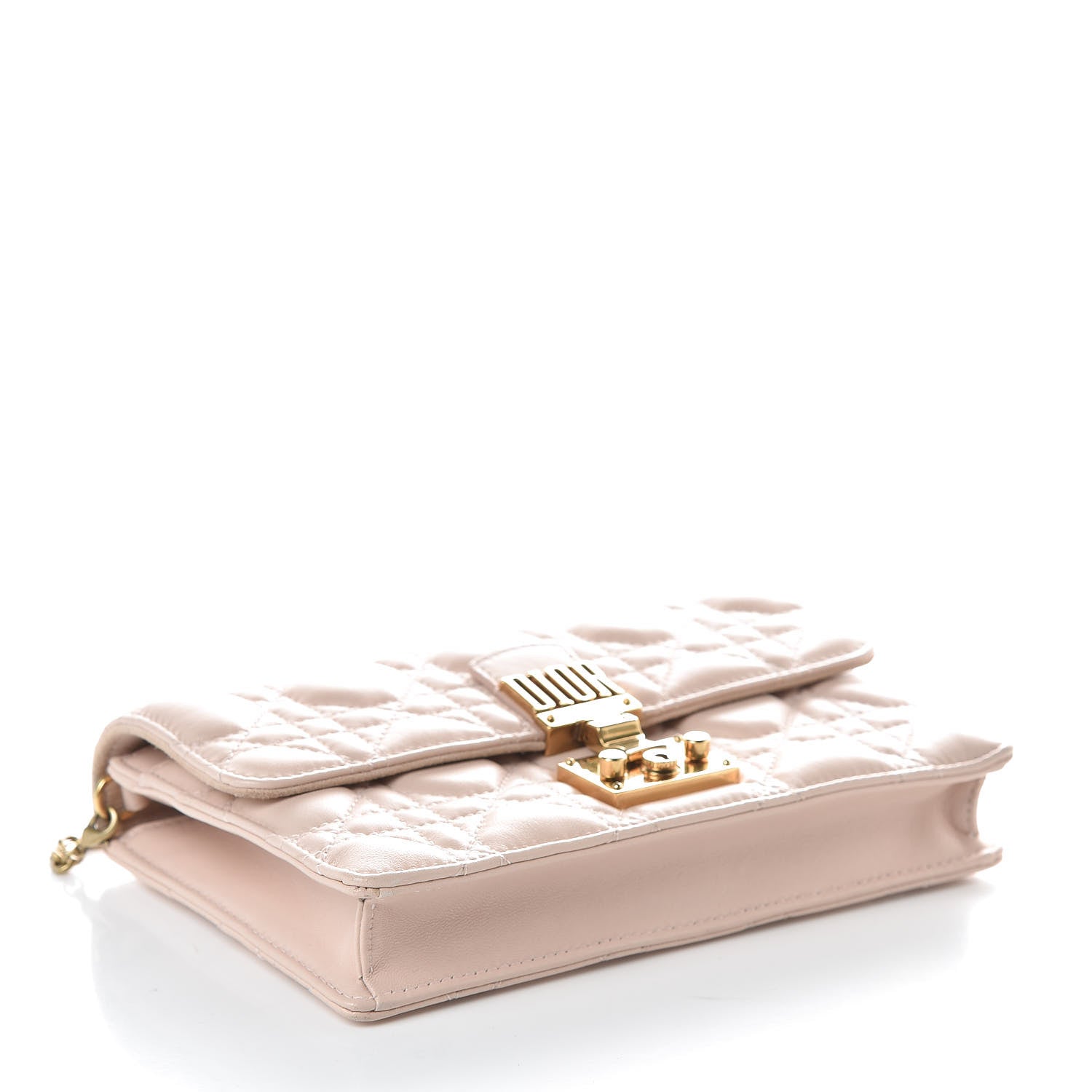 Christian Dior Lambskin Cannage Dioraddict Wallet On Chain Clutch Rose Poudre 4 of 10