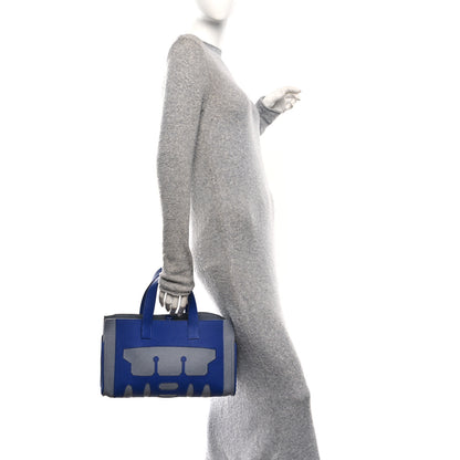 Hermes Wool Epsom Petit H  Decoupe Basse Skeleton PM Gris Clair Bleu Electrique 2 of 9