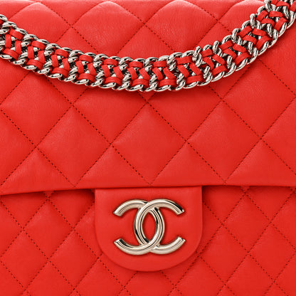 Chanel Washed Lambskin Quilted Maxi Chain Around Flap Red 8 of 12