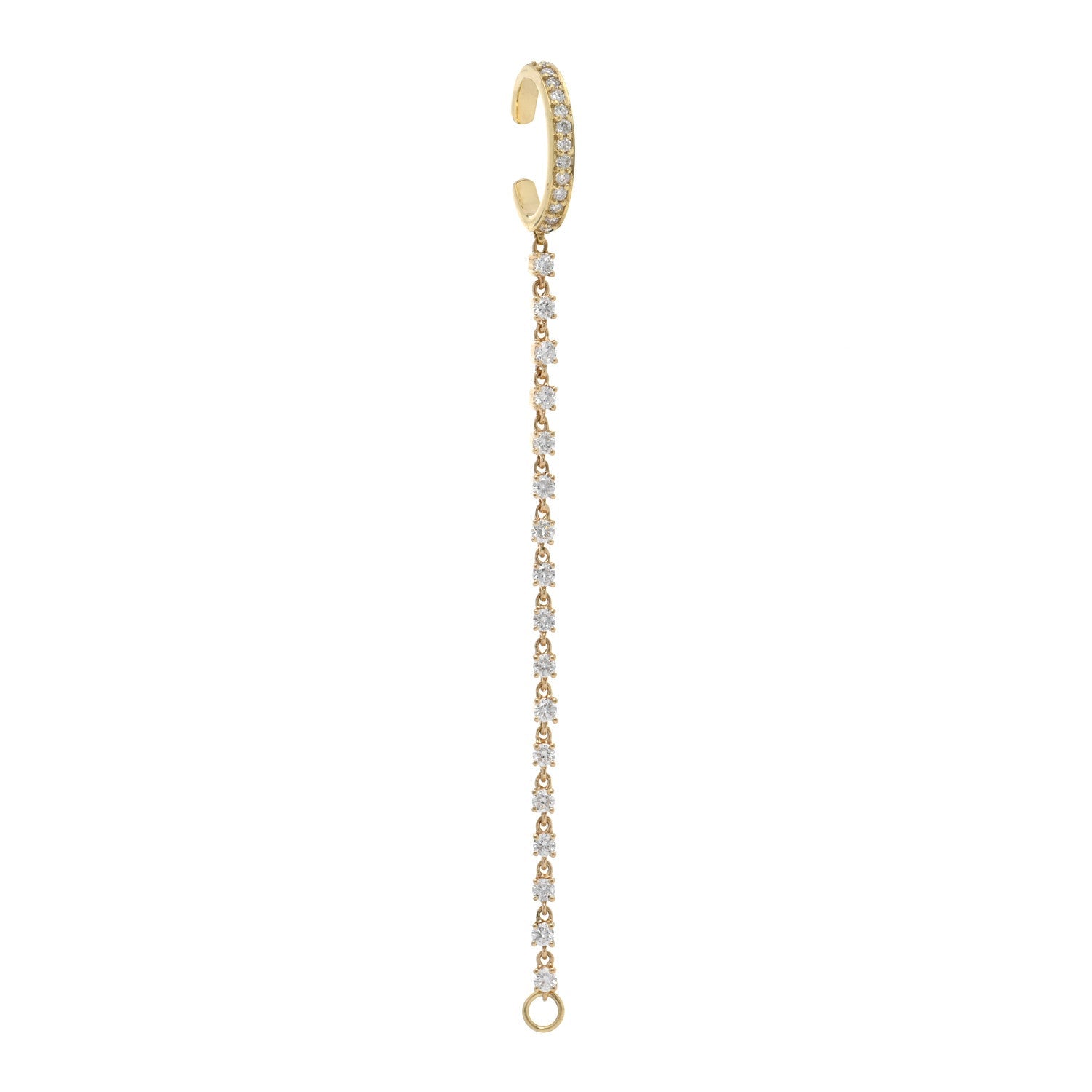 Anita Ko 18K Yellow Gold Diamond Single Row Ear Cuff Chain Earring 1 of 3