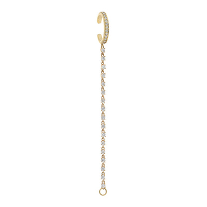 Anita Ko 18K Yellow Gold Diamond Single Row Ear Cuff Chain Earring 1 of 3