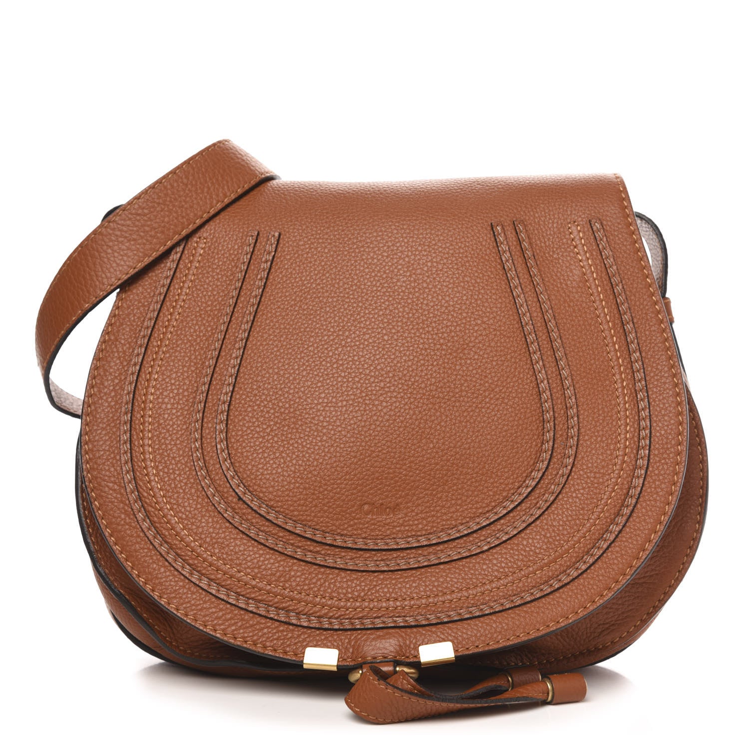 Chloe Calfskin Medium Marcie Round Crossbody Bag Tan 1 of 9