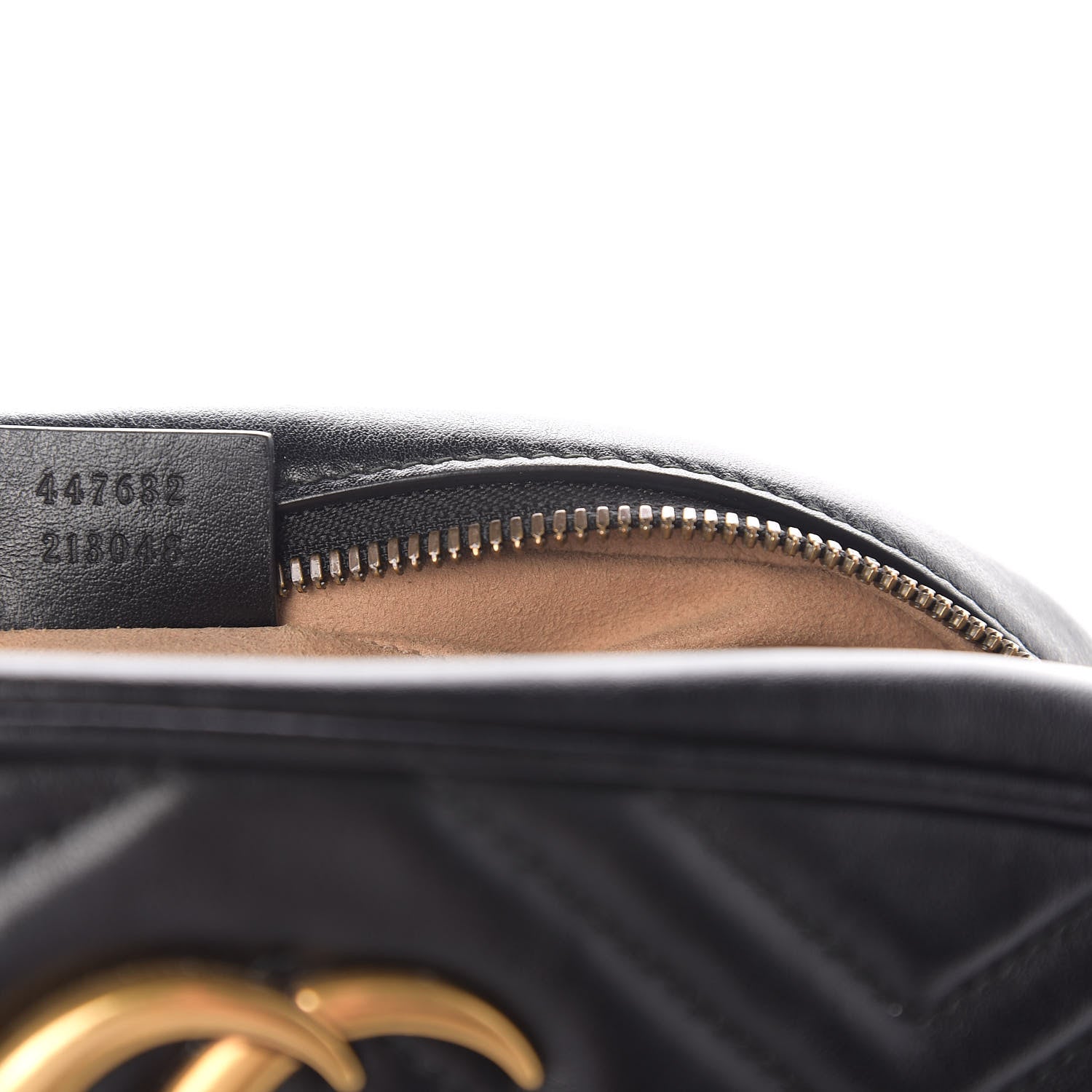 Gucci Calfskin Matelasse Small GG Marmont Chain Shoulder Bag Black 9 of 12