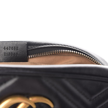 Gucci Calfskin Matelasse Small GG Marmont Chain Shoulder Bag Black 9 of 12