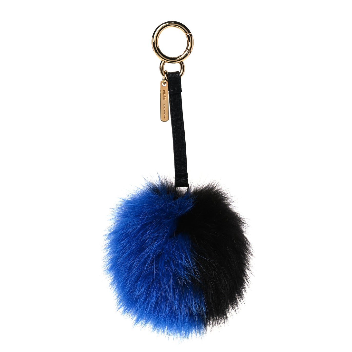 Fox Fur M ABCharm Bag Charm Black Blue