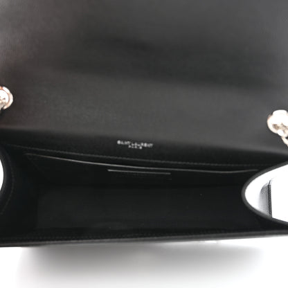 Saint Laurent Grain De Poudre Medium Classic Monogram Kate Satchel Black 4 of 8