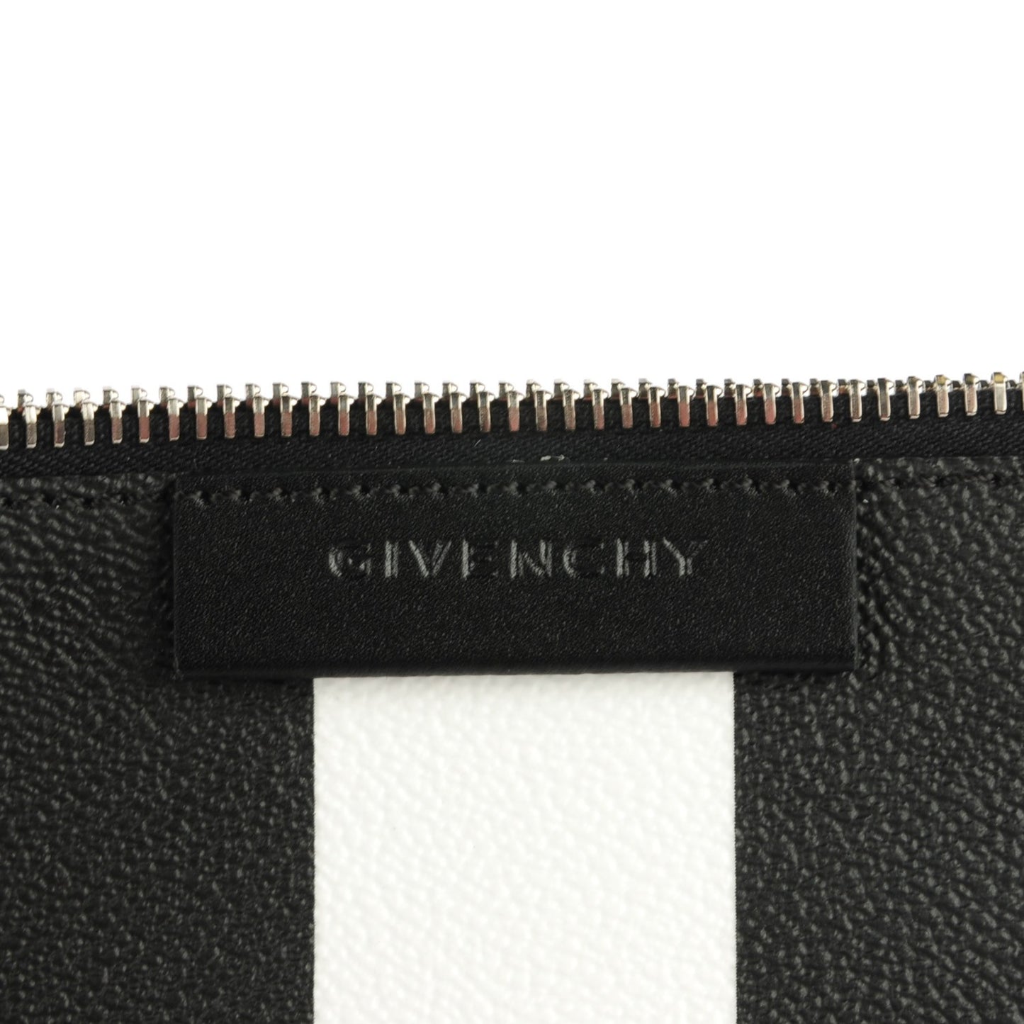 Coated Canvas Striped Large Antigona Tote Black White