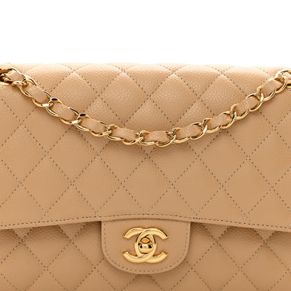 Chanel Caviar Quilted Medium Double Flap Beige 5 of 12