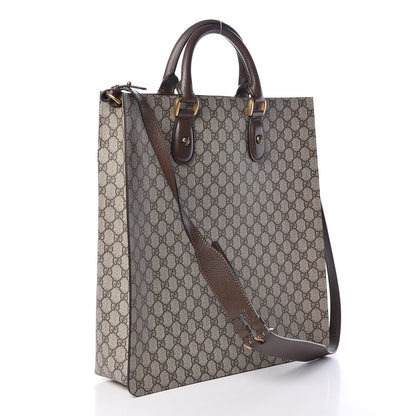 Gucci GG Supreme Monogram Web Animalier Bee Vertical Tote Brown 4 of 10