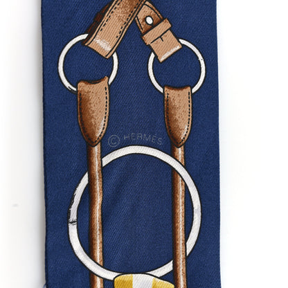 Hermes Silk Jumping Twilly Marine Gold Brun 3 of 6