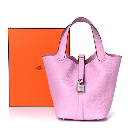 Hermes Taurillon Clemence Picotin Lock 18 PM Mauve Sylvestre 9 of 9