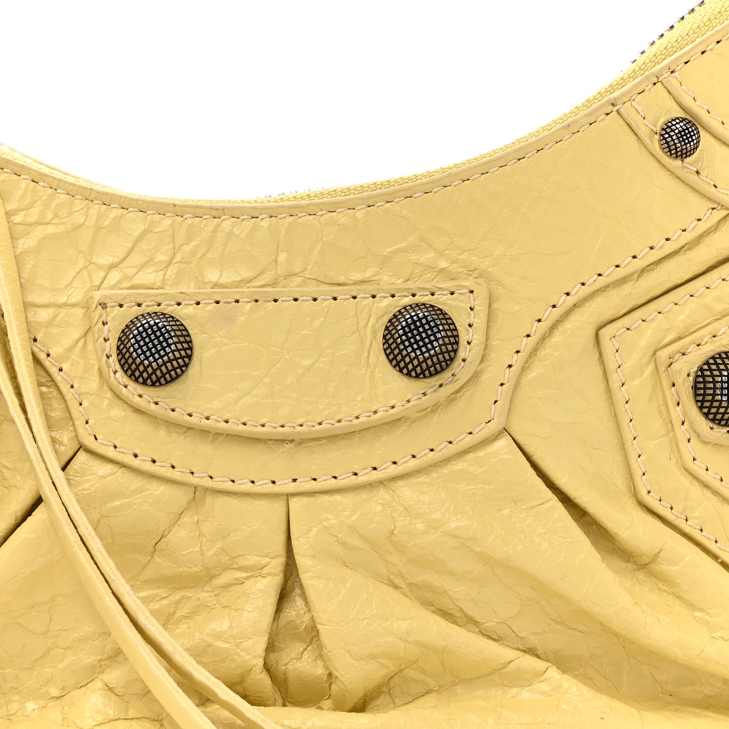 Balenciaga Agneau Arena Le Cagole Shoulder Bag XS Butter Yellow 9 of 11