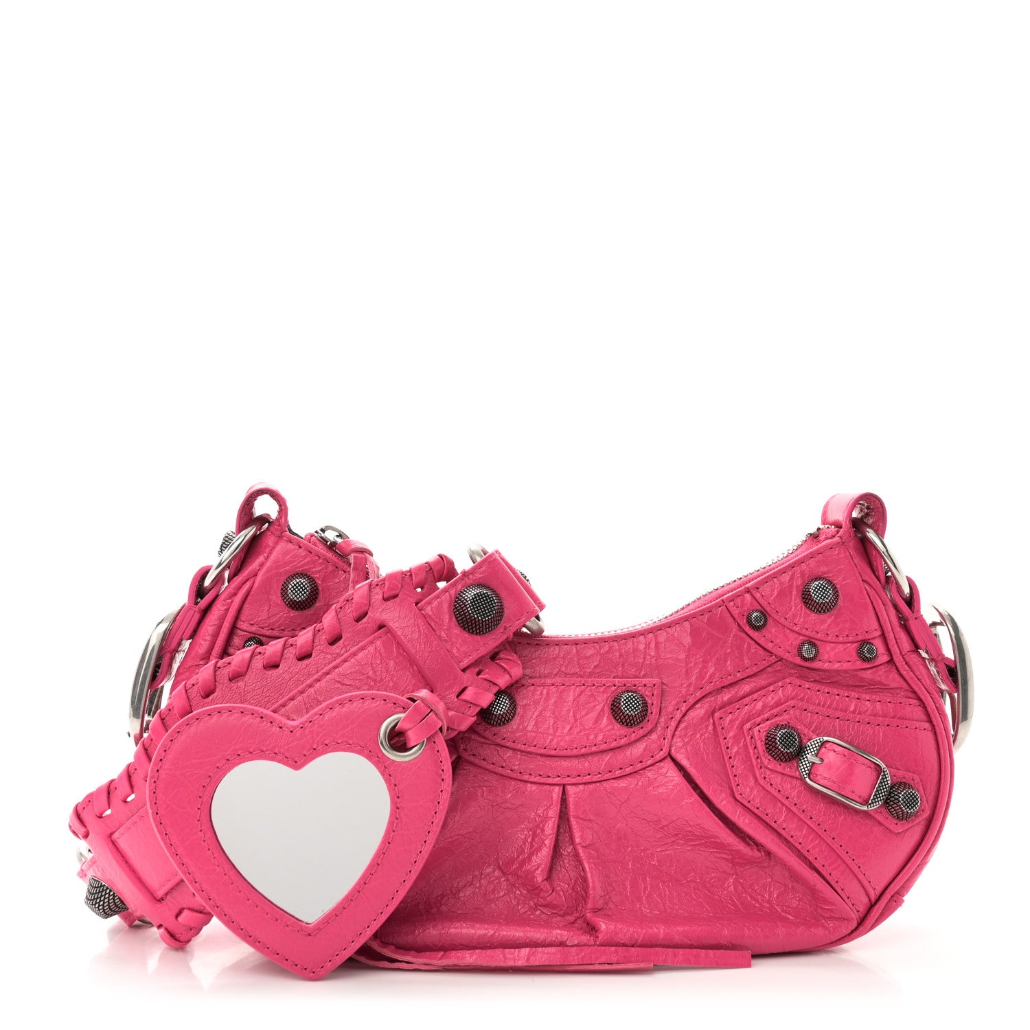 Balenciaga Agneau Arena Le Cagole Shoulder Bag XS Hot Pink 1 of 10