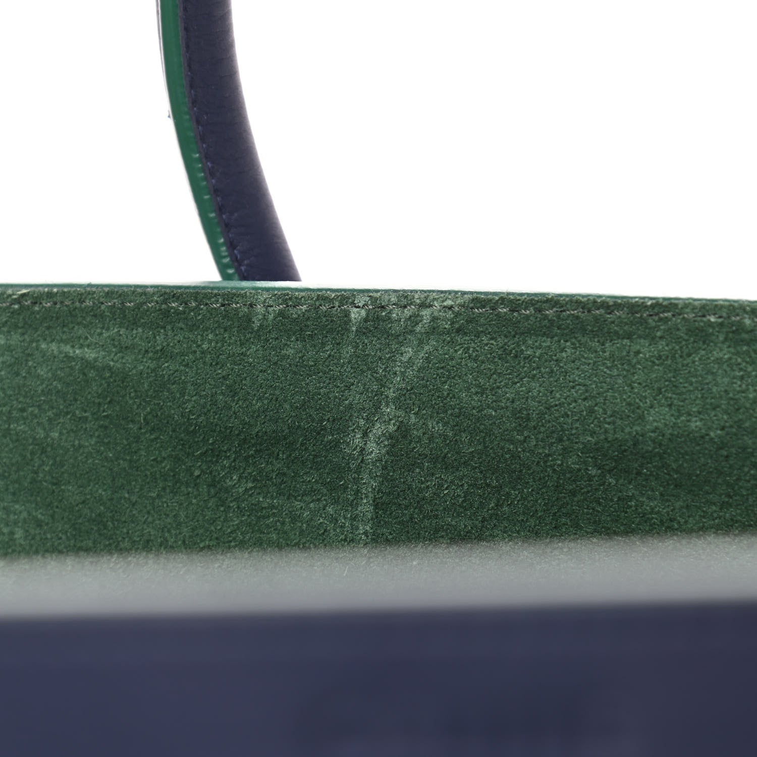 Celine Supple Calfskin Medium Phantom Luggage Navy Blue Green Trim 5 of 6