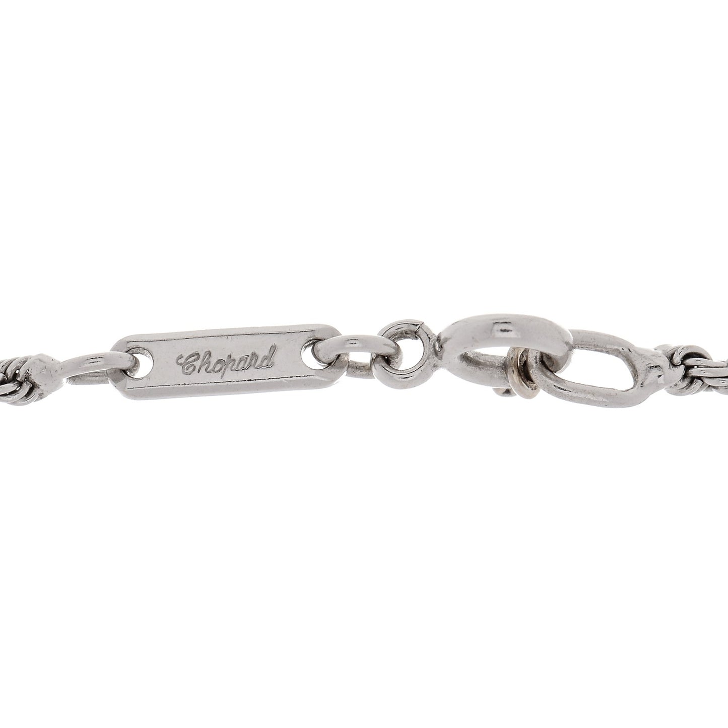 18K White Gold 5 Happy Diamonds Icons Heart Pendant Necklace