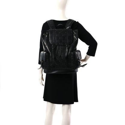 Gucci Calfskin GG Tennis Embossed Double Buckle Backpack Black 2 of 9