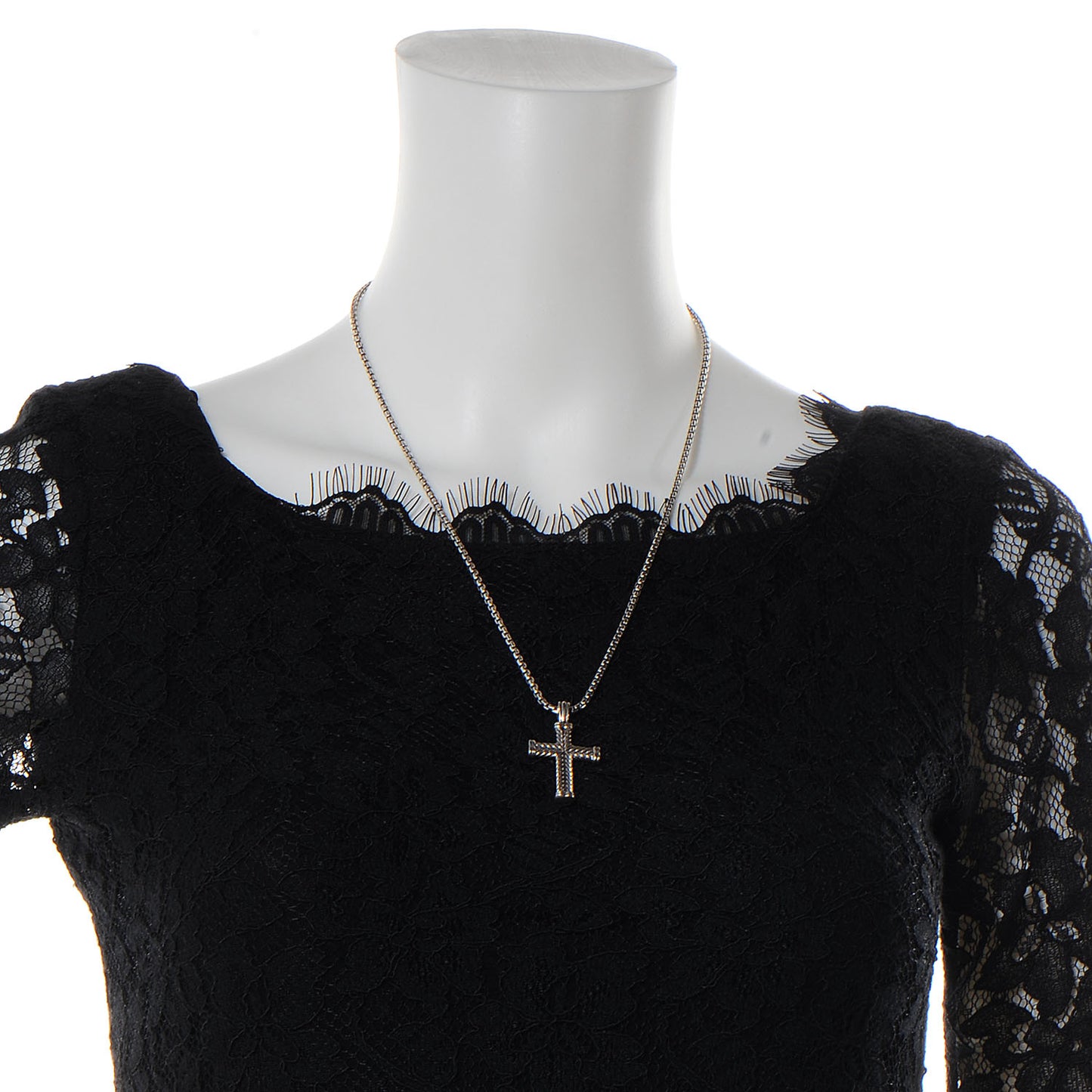 Sterling Silver Chevron Cross Necklace