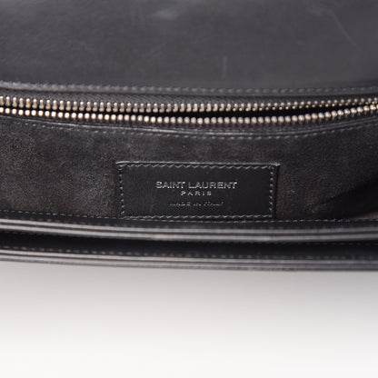 Saint Laurent Smooth Calfskin Medium Classic Monogram Universite Bag Black 6 of 15