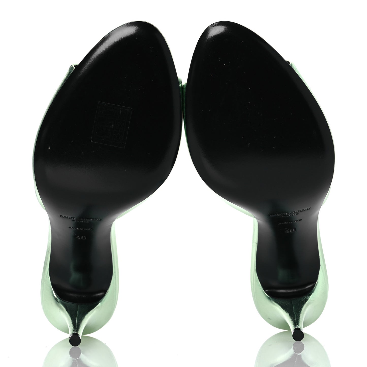 Metallic Nappa La 16 Mule Sandals 40 Green